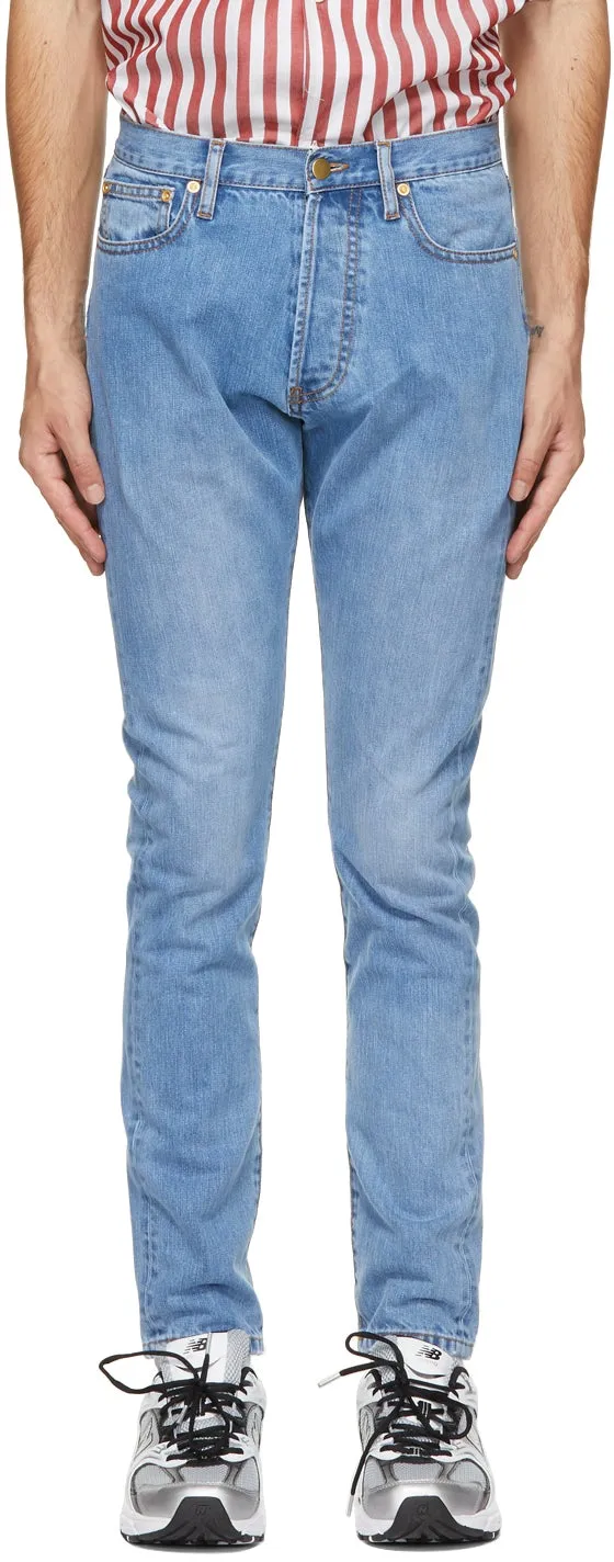 4SDESIGNS Blue Five Pocket Jeans