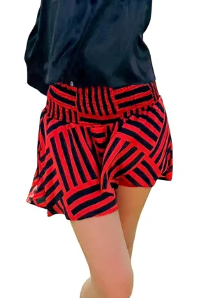 Adrienne - Bailee Smocked Waist Swing Shorts