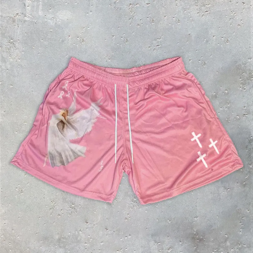 Casual preppy loose track shorts