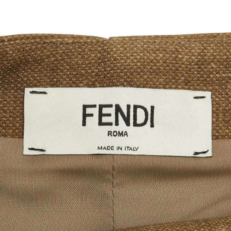 Fendi Wool Silk Mini Skirt Beige White