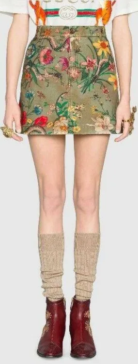 Flora Snake Mini Skirt