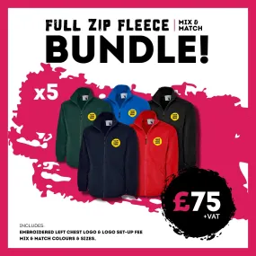Full Zip Fleece Jackets x5   Free Logo