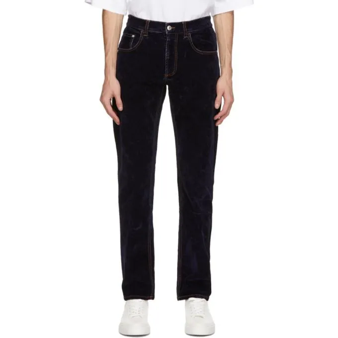 GCDS Navy Velvet Jeans