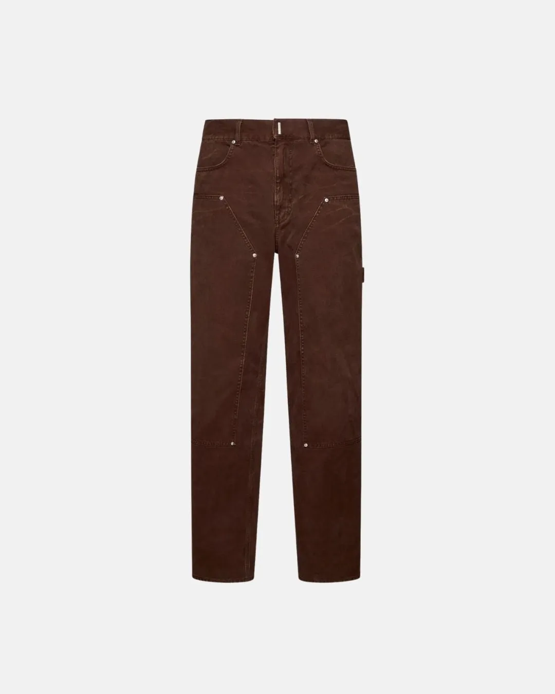 Givenchy Logo Plaque Straight-Leg Jeans Brown