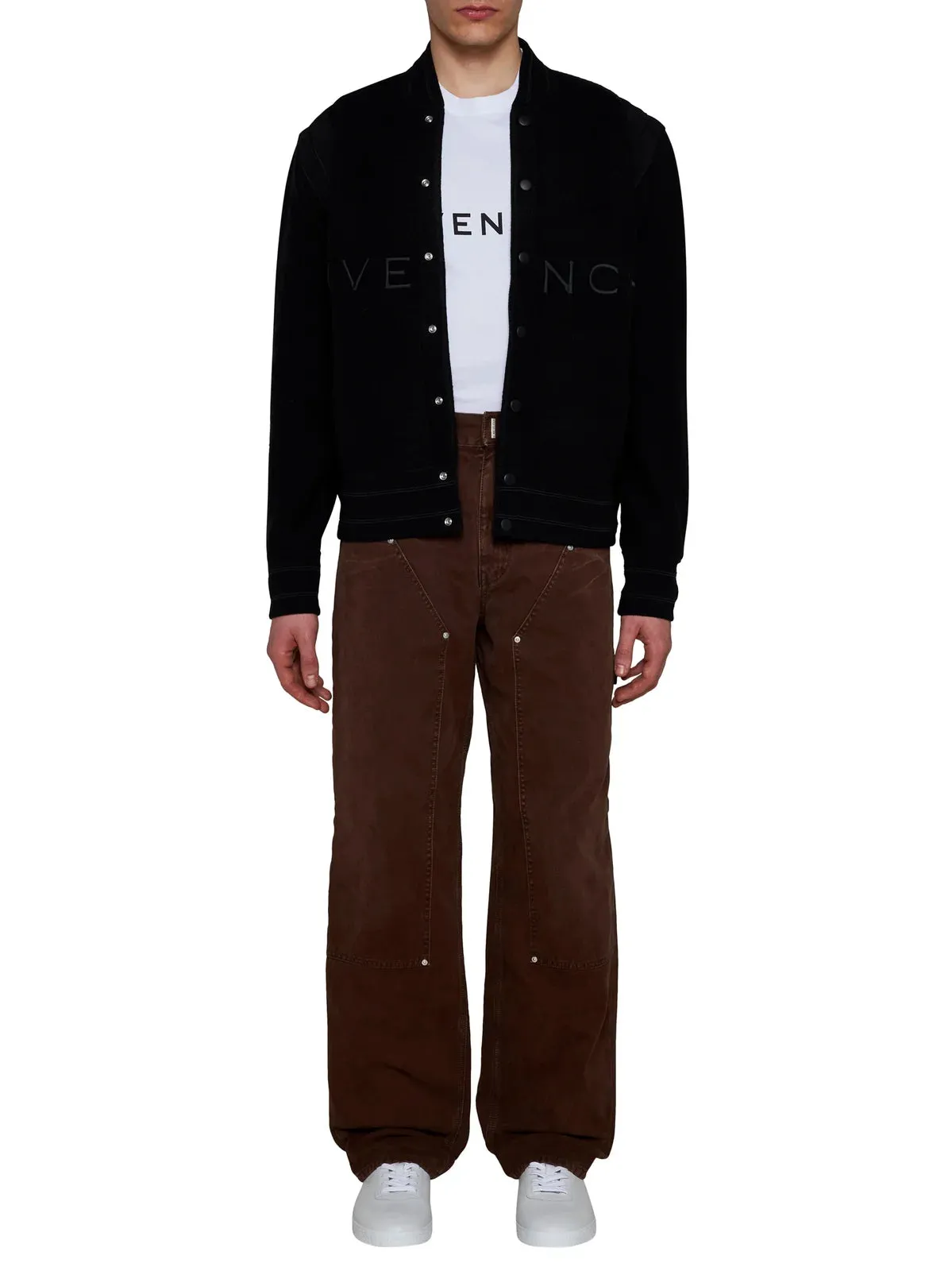 Givenchy Logo Plaque Straight-Leg Jeans Brown