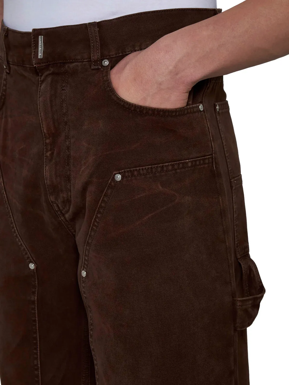 Givenchy Logo Plaque Straight-Leg Jeans Brown