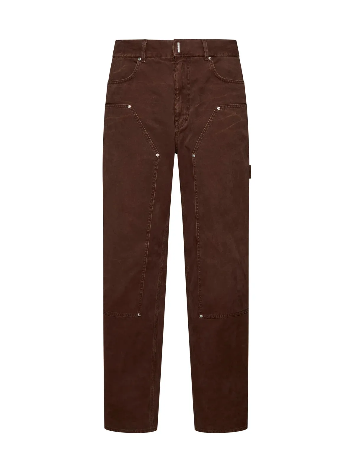 Givenchy Logo Plaque Straight-Leg Jeans Brown