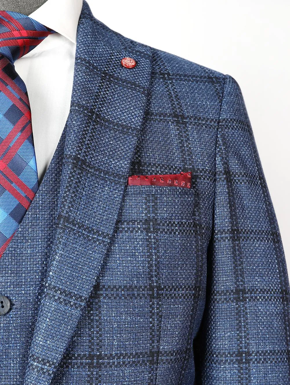 Jaziel Blue Set Blazer Linen Suit