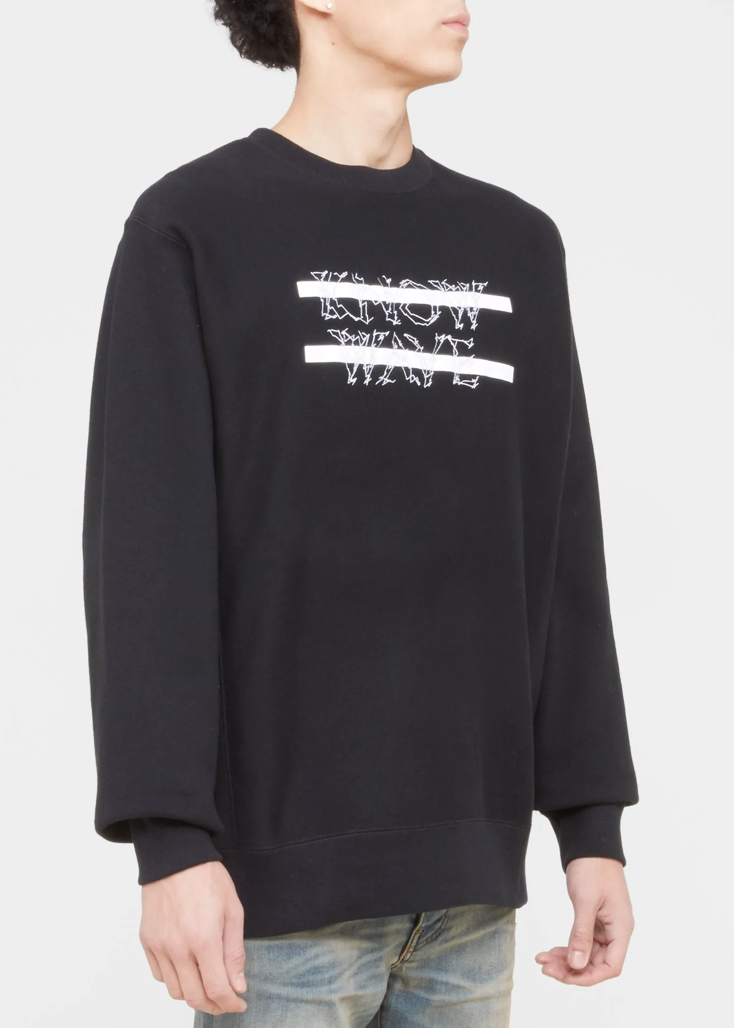 KNOW WAVE: ANXIETY LOGO CREWNECK [BLACK]