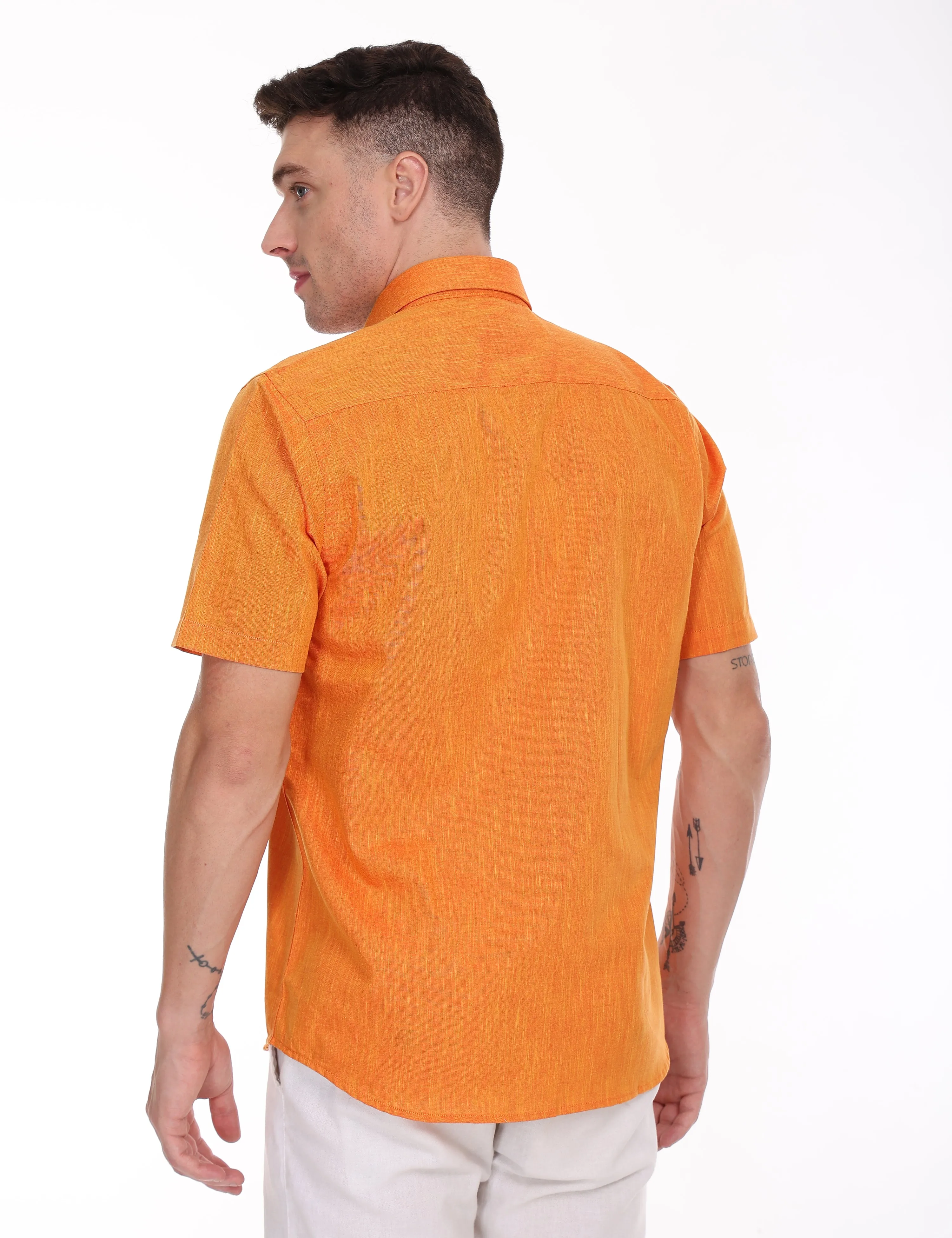 Linseed Cotton Colour Shirt Half Sleeve - 17005