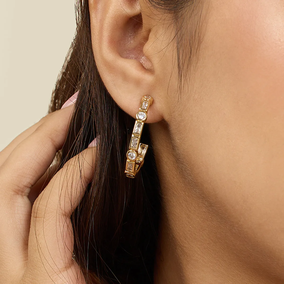 Summer Crystal Hoops