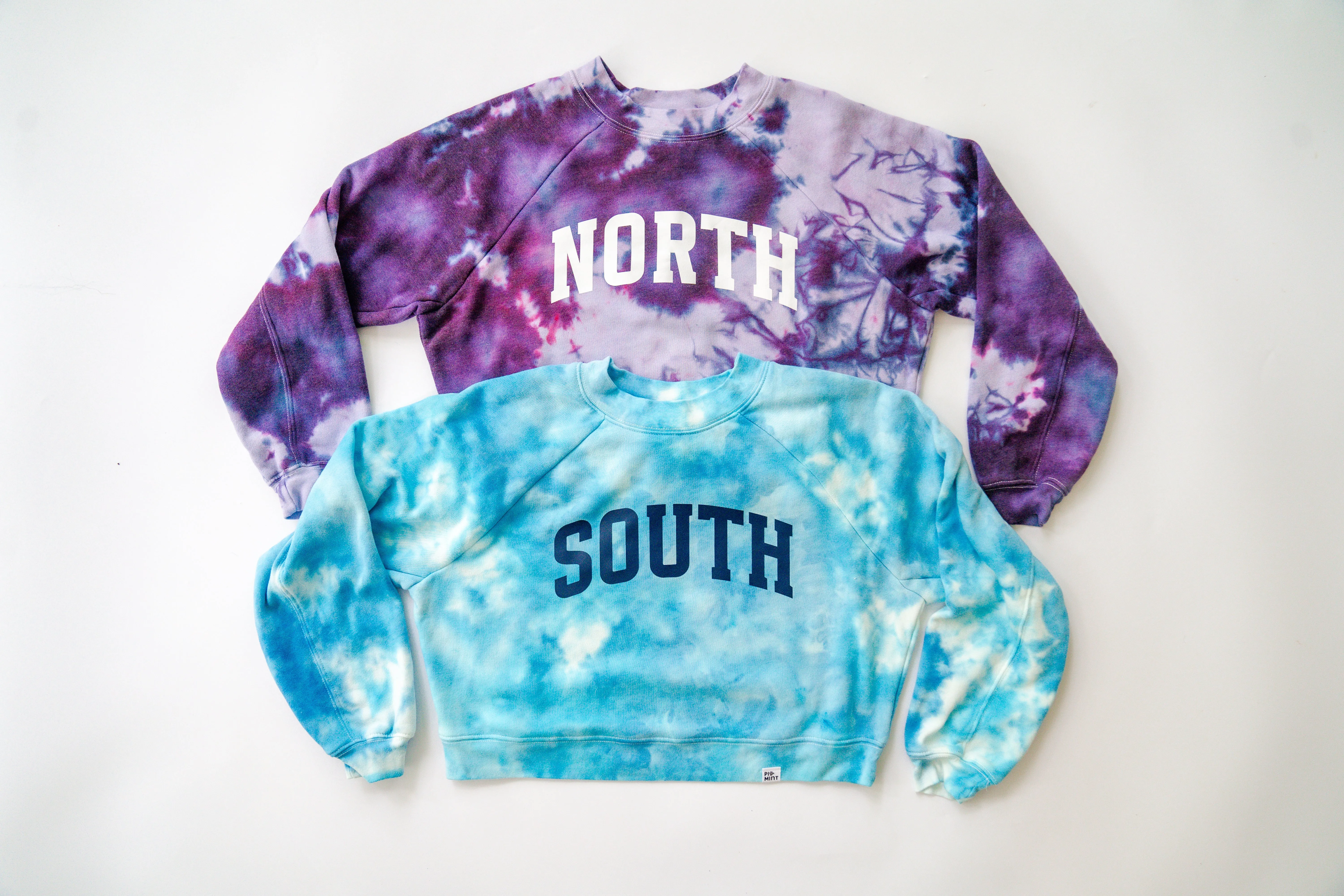Tie Dyed Downers Grove North and South Crop, Crew and Hoodie Sweatshirts