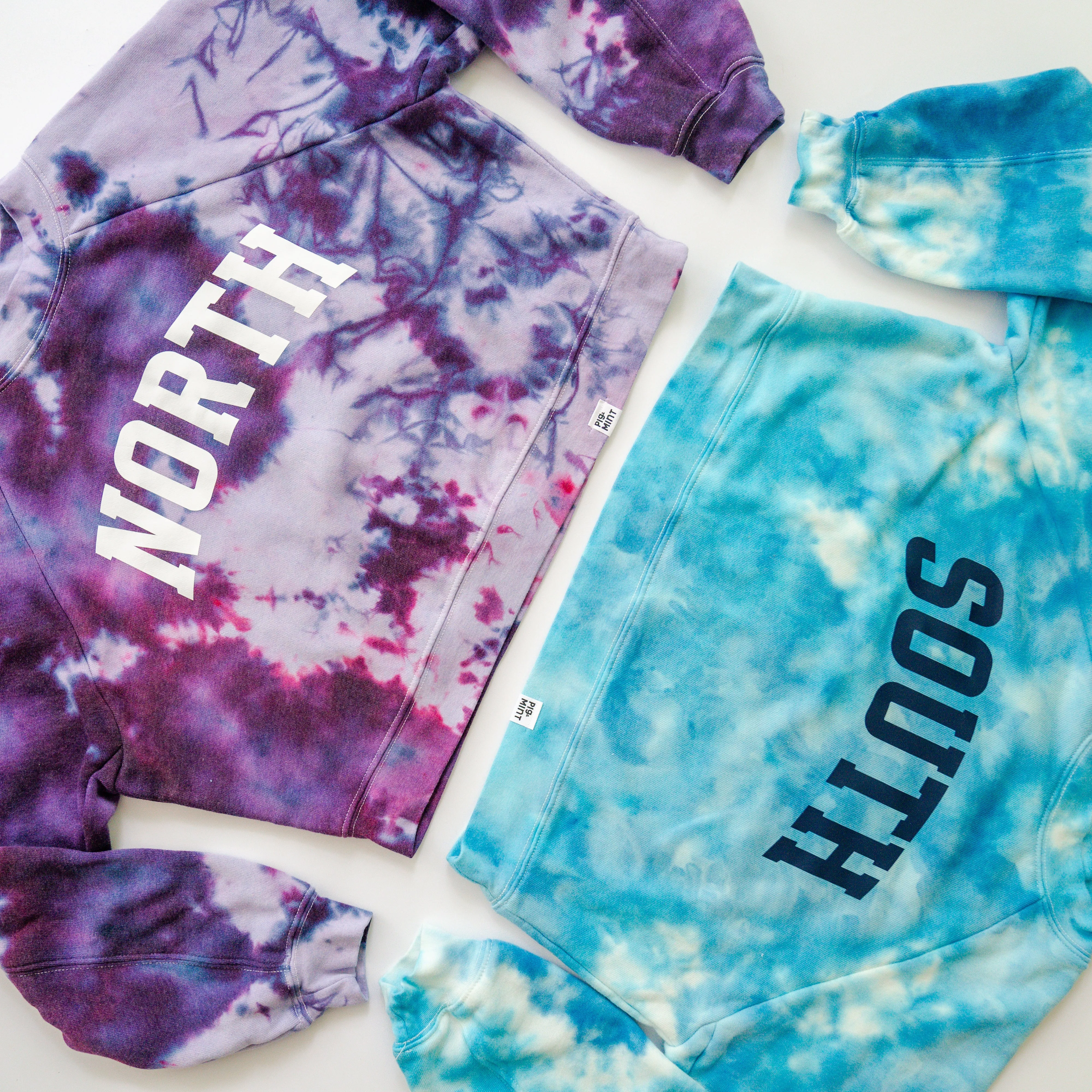 Tie Dyed Downers Grove North and South Crop, Crew and Hoodie Sweatshirts